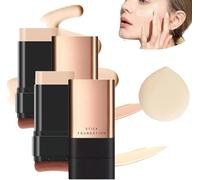 Synthetic Foundation Stick,2-in-1 Luxury Anti-Wrinkle Foudation Stick,Double-Head Foundation Make Up Stick,Hydrating Lightweight Foundation Stick with Brush,Flawless Eraser Foundation Stick (Mix, 1pc)