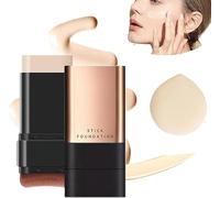 Synthetic Foundation Stick,2 in 1- Luxury Anti-Wrinkle Foundation Stick,Double Head Foundation Make-Up Stick,Hydrating Lightweight Foundation Stick with Brush (Ivory)