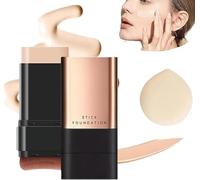 Synthetic Foundation Stick,2 in 1- Luxury Anti-Wrinkle Foundation Stick,Double Head Foundation Make-Up Stick,Hydrating Lightweight Foundation Stick with Brush (Natural)