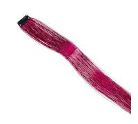 Synthetic Glitter Clip On In Hair Extensions Colored Shiny Sparkle Extension In Fake Hairpieces Fairy Tinsel Kit(Red)