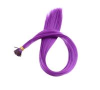 Synthetic I-Tip Hair Extensions,22 inch Heat Resistant Straight Hair,50 Strands Rainbow Color Hair Suitable for Women Girls DIY/Party/Holiday Hair Extensions(Ginger Orange)