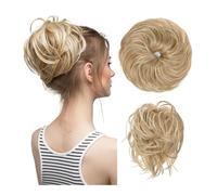 Synthetic Messy Bun Hair Curly Hairpiece Scrunchie Wrap Piece Elastic Wig Ponytail Extension(Dirty blonde)