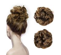 Synthétique Élastique Cheveux Bouclés Chignons Chignons Cheveux Scrunchy Extensions Wrap Ponytail Updos Tousled Bun Postiches Pour Femmes Filles-27H4