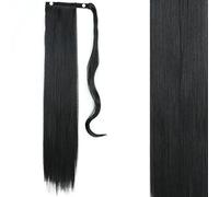 Synthétique Enrouler Autour De La Queue De Cheval Clip Dans Les Extensions De Cheveux Longue Queue De Cheval Droite Postiche Naturelle Couvre-Chef Brun Gris Cheveux-SI66-1,34inches,Chine