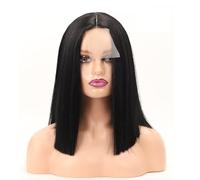 Synthetique Perruque Perruques Courtes Droites Perruque Courte Noire Perruque Femme Perruque de Cheveux Synthétiques en Couches Perruques Moyennes Longueur d'épaule Cheveux