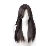 Synthetique Perruque synthétique longue, perruques lisses, perruques en fibres résistantes, perruques noires longues bouclées ondulées pour femmes, aspect naturel synthétique Cheveux