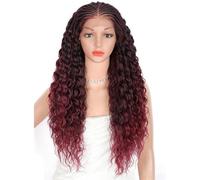 Synthetique Perruques Lace Frontal tressées à la main avec cheveux de bébé pour femmes noires, perruque de Cosplay Bob Costume, perruques Lace Front Braid Cheveux
