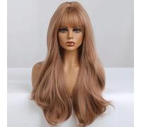 Synthetique Perruques longues avec frange bouclée, perruques synthétiques blondes bouclées en couches pour femmes, mode classique, chaleur synthétique naturelle Cheveux