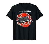 Synthétiseur japonais Pieuvre Clavier Instrument piano Kanji T-Shirt