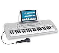 Synthétiseur Piano numérique Clavier 49 Touches 16 Sons Débutant Set Mic Argent