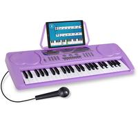 Synthétiseur Piano numérique Clavier 49 Touches 16 Sons Débutant Set Mic Violet