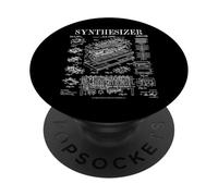 Synthétiseur Synthé Electronique Musique Producteur Vintage Brevet PopSockets PopGrip Adhésif