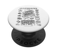 Synthétiseur Synthé Electronique Musique Producteur Vintage Brevet PopSockets PopGrip Adhésif