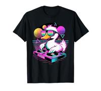 Synthwave Canard DJ Musique Casque Audio Disc Jockey T-Shirt