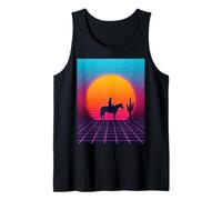 Synthwave Cowboy Retrowave Western Horse Desert Sunset des années 80 Débardeur