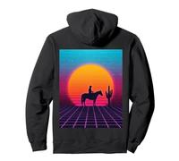 Synthwave Cowboy Retrowave Western Horse Desert Sunset des années 80 Sweat à Capuche