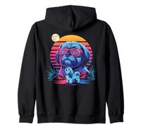 Synthwave Shih Tzu Qui Hurle à La Lune Sweat à Capuche