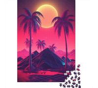 Synthwave Sunset Melodies Puzzle Adulte De 1000 Pièces, 52x38cm/1000pcs, Carton Blanc Facile À Manipuler; À Reprendre Dès Que Le Temps Le Permet