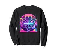 Synthwave Trèfle à Quatre Feuilles rétro années 80 Sweatshirt