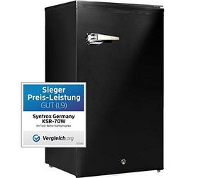 Syntrox Germany Réfrigérateur rétro 126 L silencieux 39 dB avec serrure et poignée