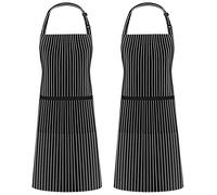 Syntus Lot de 2 réglable Bavoir tablier résistant aux Gouttes avec 2 poches de cuisine cuisson tabliers