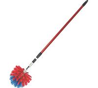 Synx Tools Boule de Rêpe Rouge/Bleu - Brosse à araignée avec Manche Télescopique 175 cm - Boule de Ragolle avec Manche Télescopique - Nettoyage - Extensible - Poussière - Duster