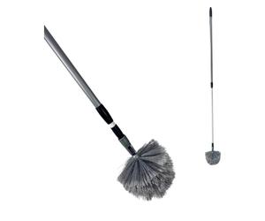 Synx Tools ragebol avec Manche télescopique - Poussière - Plumeau - Roulette d'araignée avec Manche télescopique 175 cm - Gris - Plumeaus - Extensible - Duster