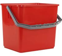 Synx Tools Seau Chariot de Ménage 6 litres Rouge - Seau Ménage Compatible Chariot de Nettoyage, Poignée Plastique, Forme Carrée Pratique pour Nettoyage Professionnel