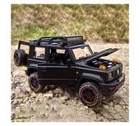 SYOEUR 1:18 pour Suzuki Jimny SUV Alliage Moulé sous Pression Modèle De Voiture Simulation Véhicule Son Et Lumière Jouet Cadeau Répliques Miniatures Véhicules à Moteur(Noir)