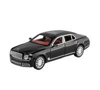 SYOEUR 1:24 Modèle À L'échelle pour Bentley Mulsanne Voiture en Alliage Collection Véhicule Simulé avec Son Et Lumière Jouet Répliques Miniatures Véhicules à Moteur(Noir)