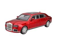 SYOEUR 1:24 pour Aurus Senat Limousine Alliage Métal Moulé sous Pression Modèle De Voiture Son Et Lumière Classique À La Mode Ornements Répliques Miniatures Véhicules à Moteur(Rouge)