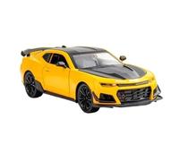 SYOEUR 1:24 pour Chevrolet Camaro Alliage Moulé sous Pression Modèle Voiture Sport Jouet Simulation Véhicule Tirer vers L'arrière Jouets Répliques Miniatures Véhicules à Moteur(Yellow)