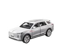 SYOEUR 1/24 pour Hongqi E-HS9 SUV Voiture en Alliage Moulé sous Pression Métal Modèle Simulation Son Et Lumière Jouet Affichage Répliques Miniatures Véhicules à Moteur(Gray)