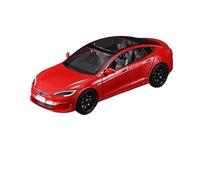 SYOEUR 1:24 pour Tesla Model S Simulation Alliage Voiture Moulé sous Pression Métal Modèle Son Lumière Jouet Affichage Répliques Miniatures Véhicules à Moteur(Rouge)