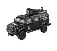 SYOEUR 1:24 pour Véhicule Blindé Tigre À Dents De Sabre en Alliage Modèle Voiture Antidéflagrante Police avec Son Et Lumière Jouet Répliques Miniatures Véhicules à Moteur(Noir)