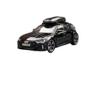 SYOEUR 1/32 pour Audi RS6 Miniature Diecast Toy Car Modèle Son & Lumière Portes Ouvrables Collection Éducative Répliques Miniatures Véhicules à Moteur(Noir)