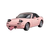 SYOEUR 1/32 pour Mazda MX-5 Miniature Diecast Toy Car Modèle avec Son Et Lumière Portes Ouvrables Collection Affichage Répliques Miniatures Véhicules à Moteur(Rose)