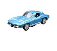 SYOEUR 1/36 pour Chevrolet Corvette Stingray 1963 Modèle De Voiture Classique en Alliage Collection pour La Table avec Fonction Rembobinage Répliques Miniatures Véhicules à Moteur(Bleu)