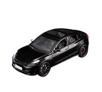 SYOEUR Modèle Voiture Alliage Moulé sous Pression pour Tesla Model 3 1/24 Son Et Lumière Jouet Rétractable Accessoires Répliques Miniatures Véhicules à Moteur(Noir)