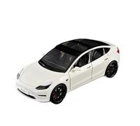 SYOEUR Modèle Voiture Alliage Moulé sous Pression pour Tesla Model 3 1/24 Son Et Lumière Jouet Rétractable Accessoires Répliques Miniatures Véhicules à Moteur(White)