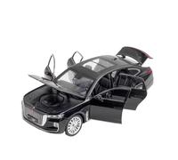 SYOEUR Simulation 1:24 pour HONGQI H9 SUV, Modèle De Voiture en Alliage Moulé sous Pression, Son Et Lumière, Jouet À Tirer vers L'arrière Répliques Miniatures Véhicules à Moteur(Noir)