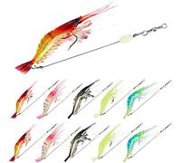 Syosisny Lot de 10 leurres de pêche en Eau salée avec hameçons Pointus Lumineux pour Eau Douce et Eau salée