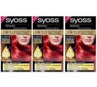 SYOSS 5-92 Lot de 3 colorations capillaires Rouge clair Oleo intense - Résultat précis de la couleur