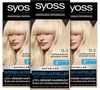 Syoss Color Coloration 13_5 Lot de 3 colorations éclaircissantes platine niveau 3 (3 x 157 ml) pour jusqu'à 9 niveaux d'éclaircissement, avec effet anti-jaunissement et jusqu'à 70 % de casse des