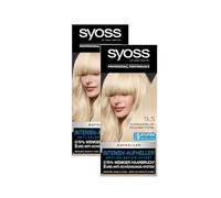 Syoss Color Coloration 13_5 Platine éclaircissant niveau 3 (2 x 157 ml) Coloration pour cheveux jusqu'à 9 niveaux d'éclaircissement, avec effet anti-jaunissement et jusqu'à 70 % de casse des cheveux