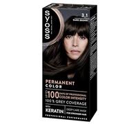 Syoss Couleur permanente 3-1 brun foncé, teinture capillaire et masque intense à la kératine pour une couverture professionnelle des cheveux gris, une couleur longue durée et un soin intensif