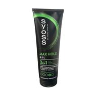 Syoss Gel Max Hold (6 x 250 ml), gel coiffant pour homme avec tenue extra forte et brillance 48 h pour des coiffures soignées, gel cheveux pour hommes sans alcool ni silicone, ne colle pas
