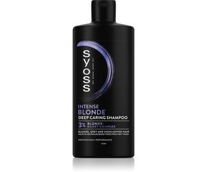 Syoss Intense Blonde shampoing violet pour cheveux blonds et gris 440 ml