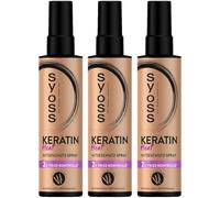 SYOSS Lot de 3 sprays de protection contre la chaleur à la kératine Heat (3 x 200 ml) - Protection contre la chaleur jusqu'à 230 °C - Avec contrôle des frisottis pour des styles lisses, bouclés ou