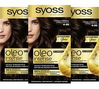 Syoss Oleo Intense Lot de 3 colorations capillaires 4-86 Marron chocolat (3 x 115 ml)